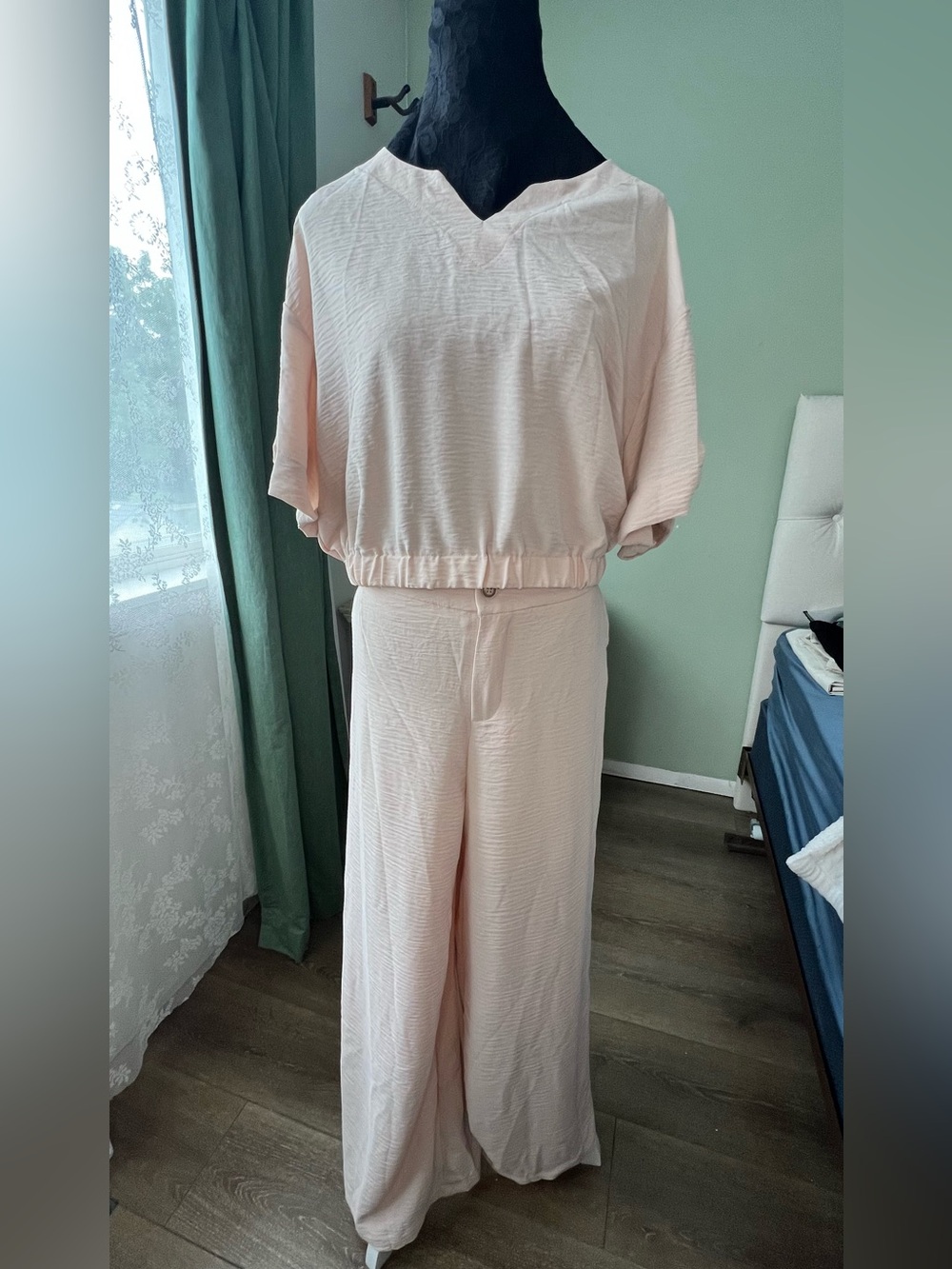 Chicme Women's Wide-Leg Two-Piece Jumpsuit - Light Beige size XL